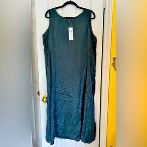 Eileen Fisher Ballet Neck Full-length Silk Dress, L